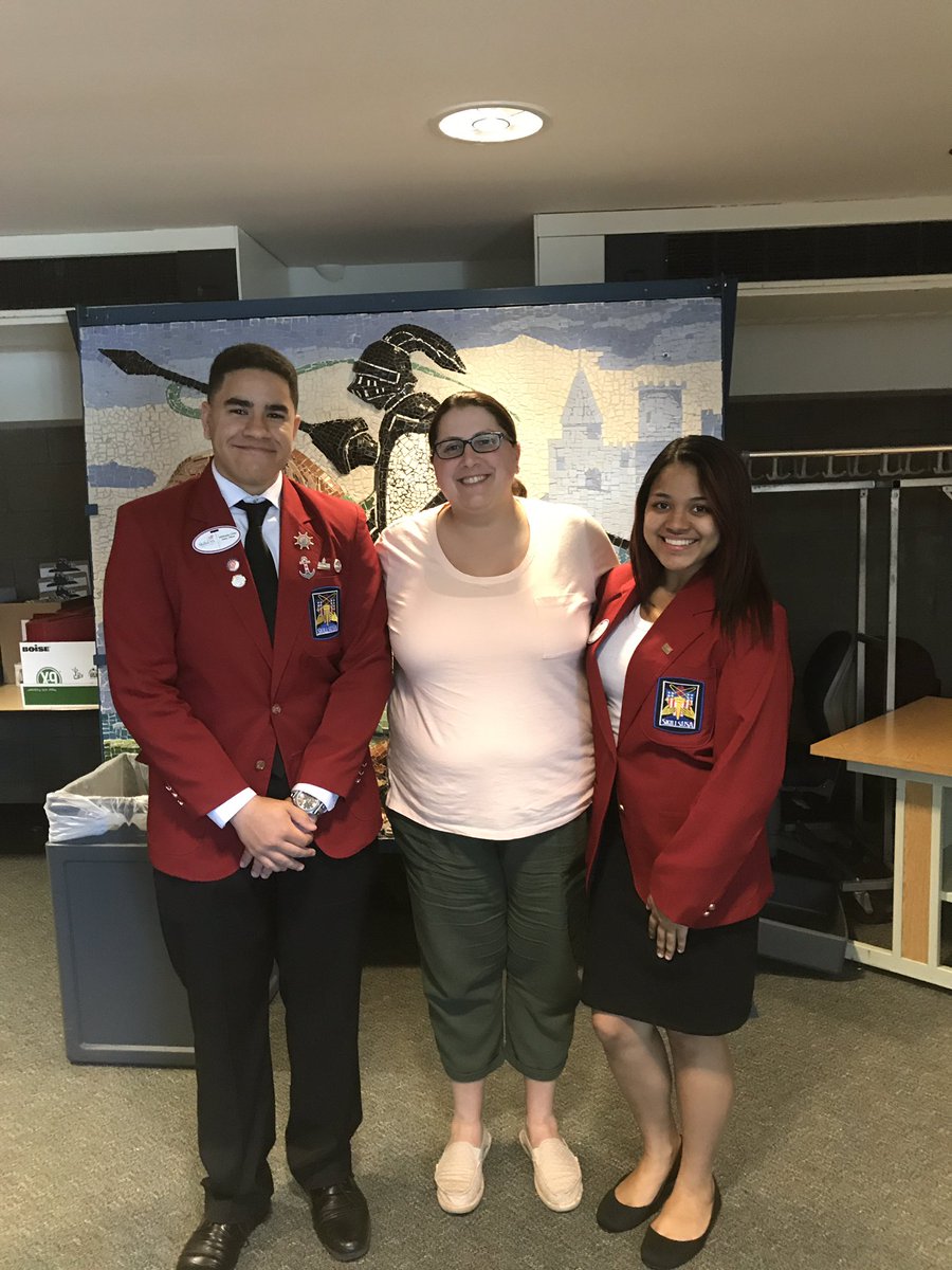 PCTASkillsUSA's tweet photo. SkillsUSA RI state officer reception. Saying good bye to Wilfredo and welcoming Nanyeli to the team! @PCTASkillsUSA @PCTAProvidence https://t.co/Zus98uCplI