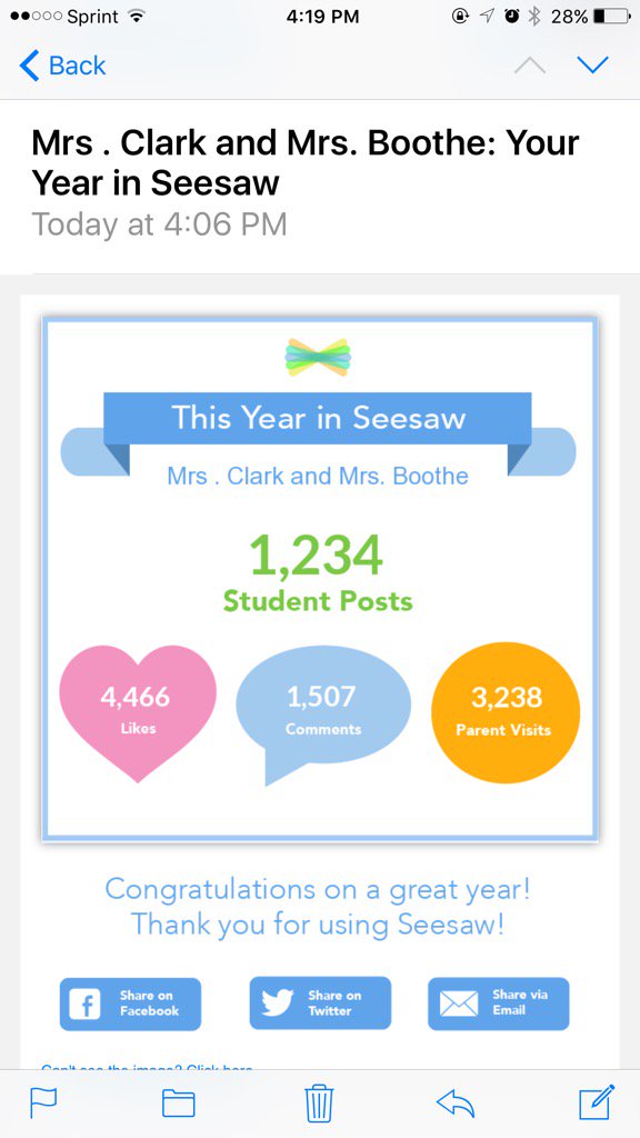KlhydeClark's tweet photo. WOW!!! What an amazing @Seesaw year @central_mabank #cekidsmatter #2ndgradecrew https://t.co/TalpWMpBMf