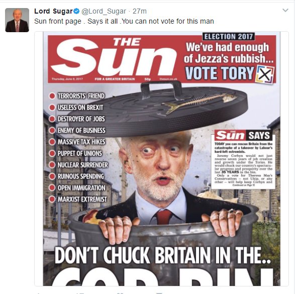 lovefutebol's tweet photo. I dare say your use of that newspaper to justify an opinion says a great deal more about you, @Lord_Sugar. https://t.co/0sHCu8m9AX
