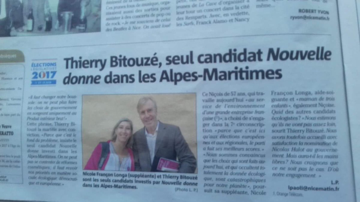 NouvelleDonne06's tweet photo. Merci @Nice_Matin #Antibes #circo0607 #legislatives @Nouvelle_Donne  https://t.co/4cuSocJN06 https://t.co/w8sqJvTQe1