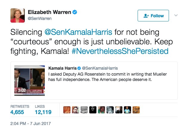 thehill's tweet photo. Warren defends Kamala Harris after she’s scolded by male colleague in hearing https://t.co/qXRz214Z85 https://t.co/7TiWBXU9UA