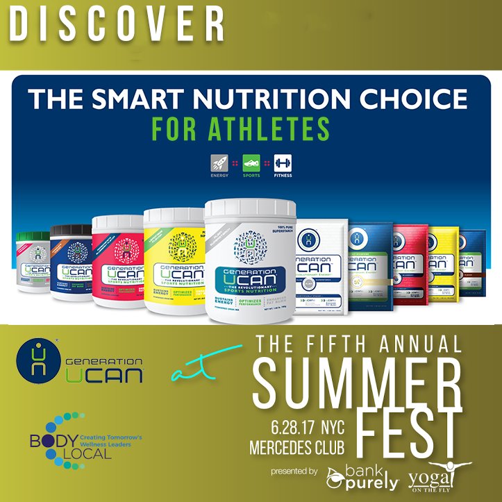 bodylocal's tweet photo. @GenUCAN  #nutrition products powered by SuperStarch, the revolutionary #energy. Find more #HealthyEating products @ #SummerFest2017 #NYC! https://t.co/FOqa3bboig