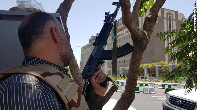 cnnbrk's tweet photo. Iran revolutionary guard statement slams Saudi Arabia for Tehran attack, ties it to Trump's recent visit to kingdom https://t.co/09DQFE7vdF https://t.co/trbADGEStK