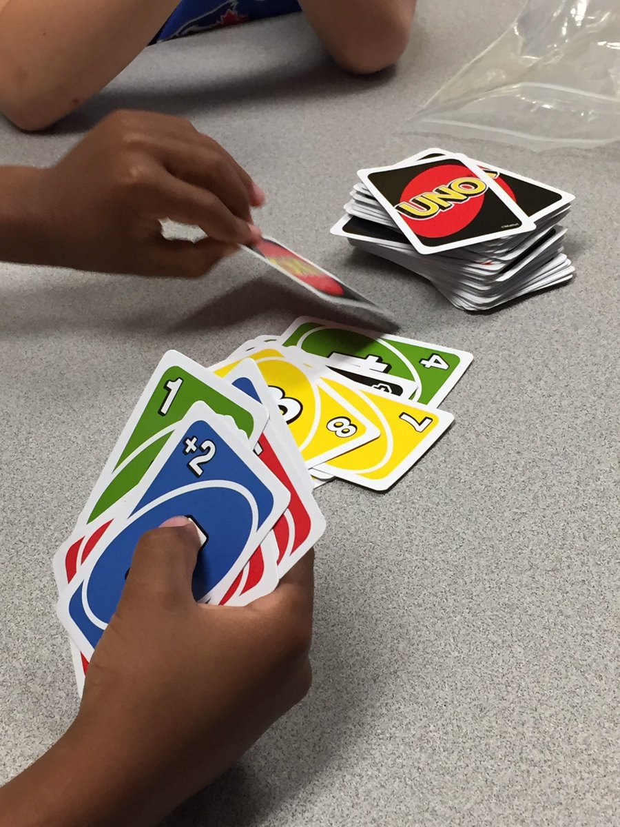 BekarTate's tweet photo. K8 playing a little Uno! #mathskills https://t.co/x4MTw1azml