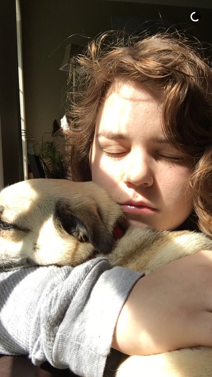awoolfe's tweet photo. My aesthetic is @azivolak snuggling with her dog https://t.co/vX3f0Pu8cJ