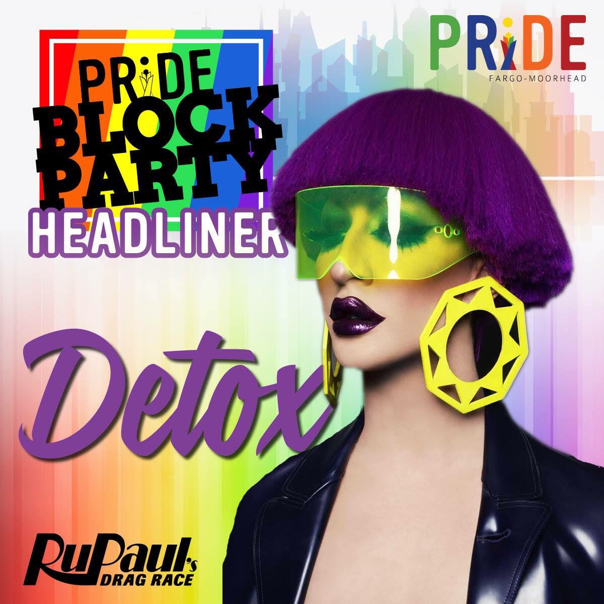 OfficialFMPride's tweet photo. Guess who's going to be headlining the PRIDE Block Party? @TheOnlyDetox of course!!! We can't wait! https://t.co/Syaa9HRidA