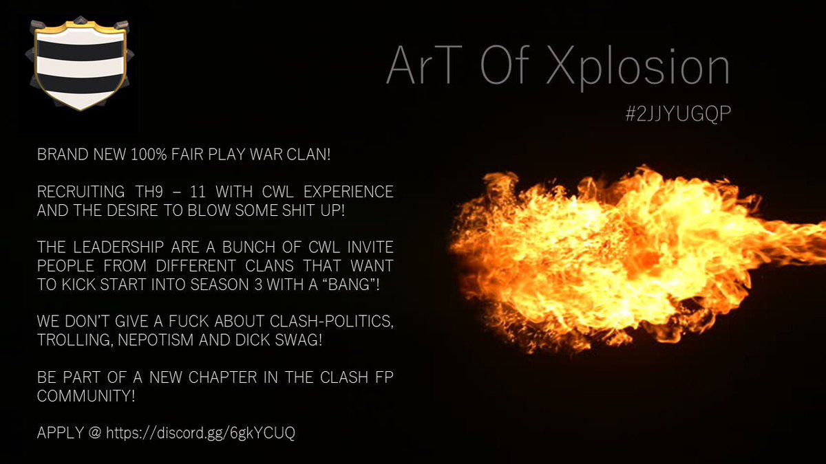 Ready for season 3 or maybe season 1 in a new league 🙈 who knows...?! <a href="/champwarleague/">Champions War League</a> <a href="/ChampWarsLeague/">ChampionWarLeague</a> <a href="/ClashofClans/">Clash of Clans</a> discord.gg/6gkYCUQ