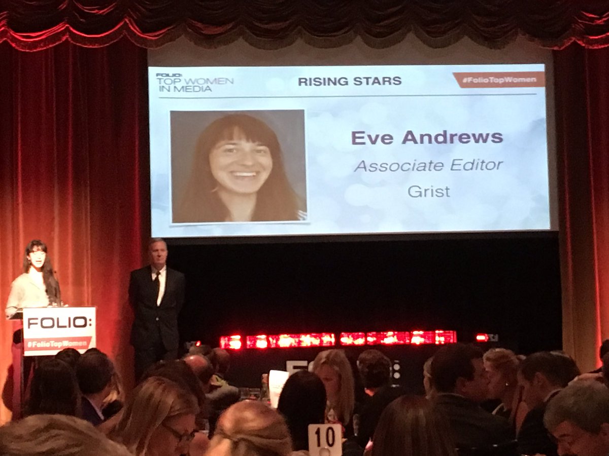 thank you very much to <a href="/foliomag/">FOLIO:</a> for naming me a rising star, which I demonstrated by climbing (??) onstage the wrong way #FolioTopWomen