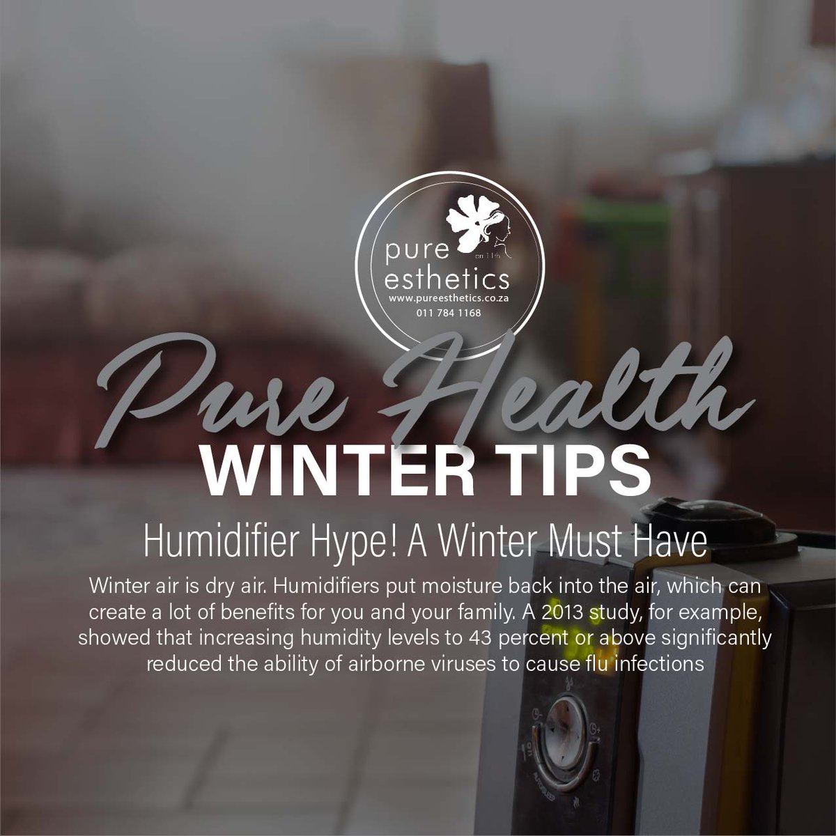 Fabulashint's tweet photo. PURE Health WINTER Tips
Humidifier Hype! A Winter Must Have
Winter air is dry air. Humidifiers put moisture back into the air, which can c … https://t.co/J6Ux2hi2Br