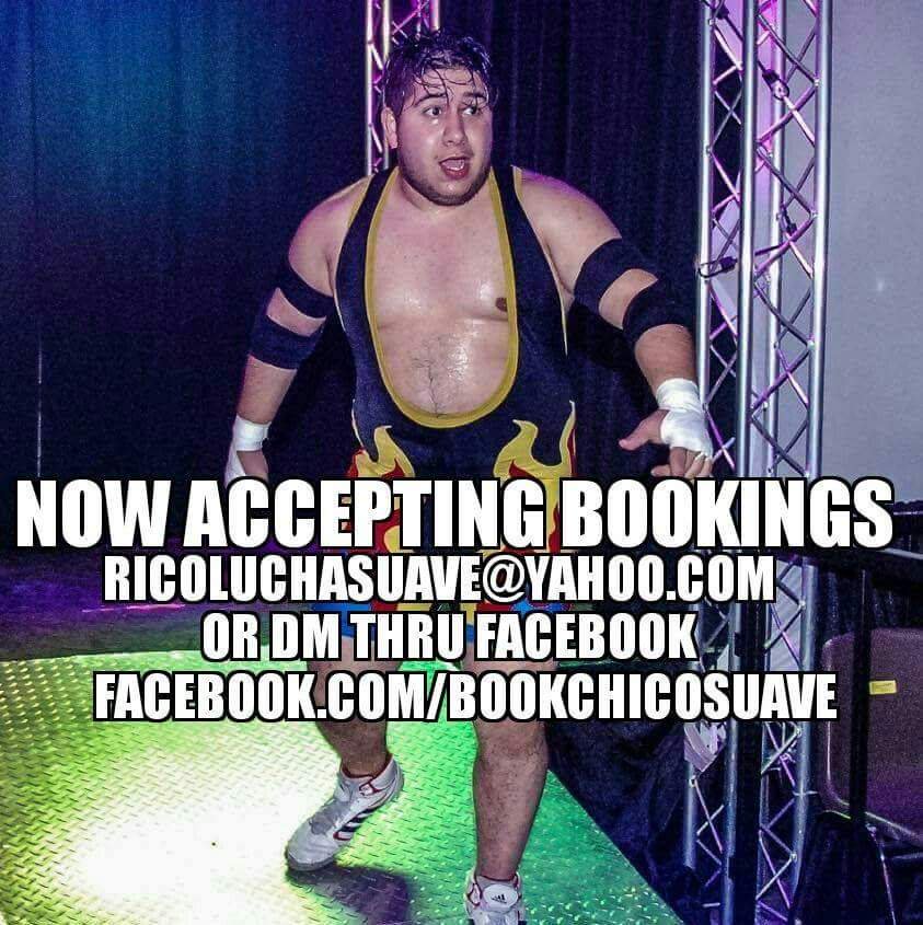 RealChicoSuave's tweet photo. Tell them you want to see me at @Kaijuwrestling #BookChicoSuave https://t.co/n71pSZZlLp