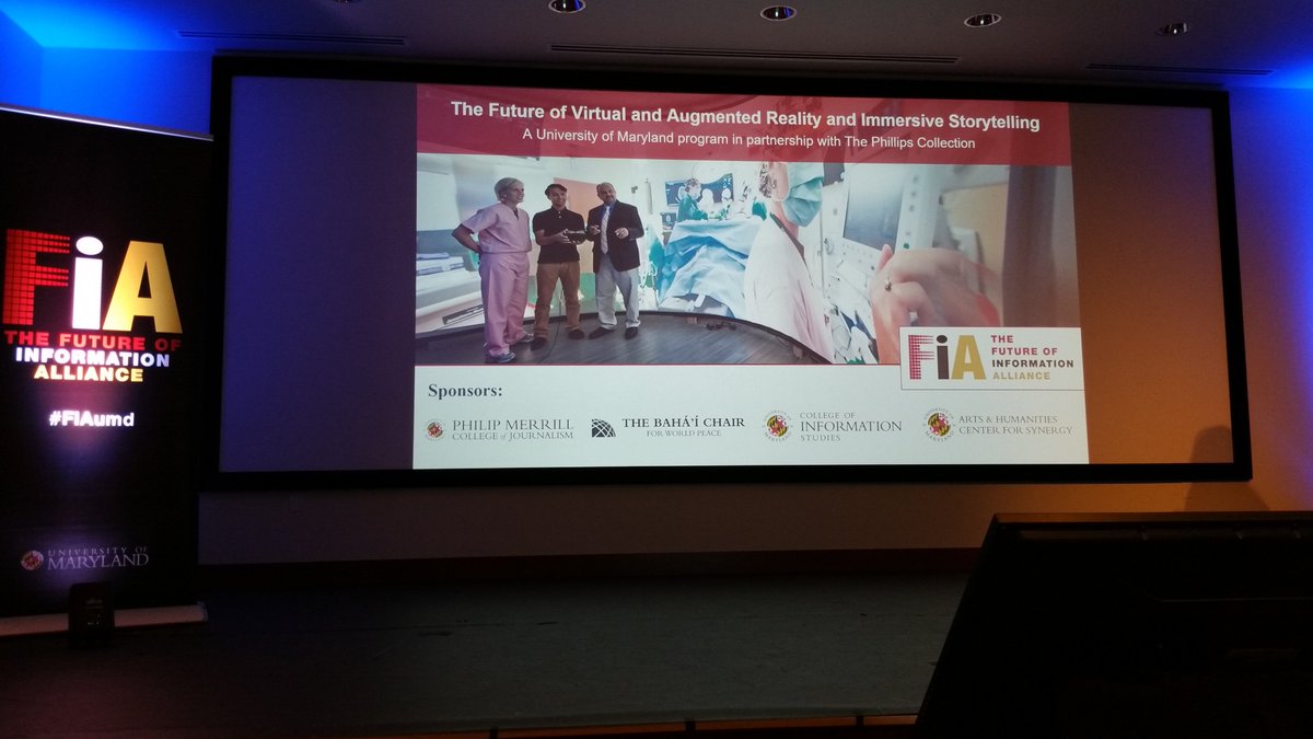 BahaiChair's tweet photo. Very excited to be a co-sponsor of last night's #FIAumd event on #VR #AR at @PhillipsMuseum. https://t.co/IX4zRi59ZB