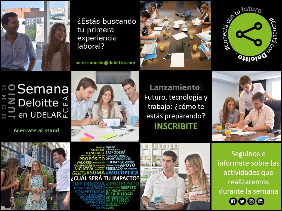 DeloitteUruguay's tweet photo. Sumate a Deloitte | https://t.co/Nj2q8kAFHd #ConectáConTuFuturo #ConectáConDeloitte https://t.co/6HzyDSSgtx