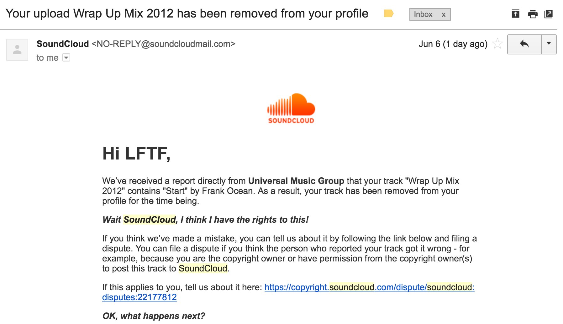 michael on twitter our beloved lftf soundcloud just received its
