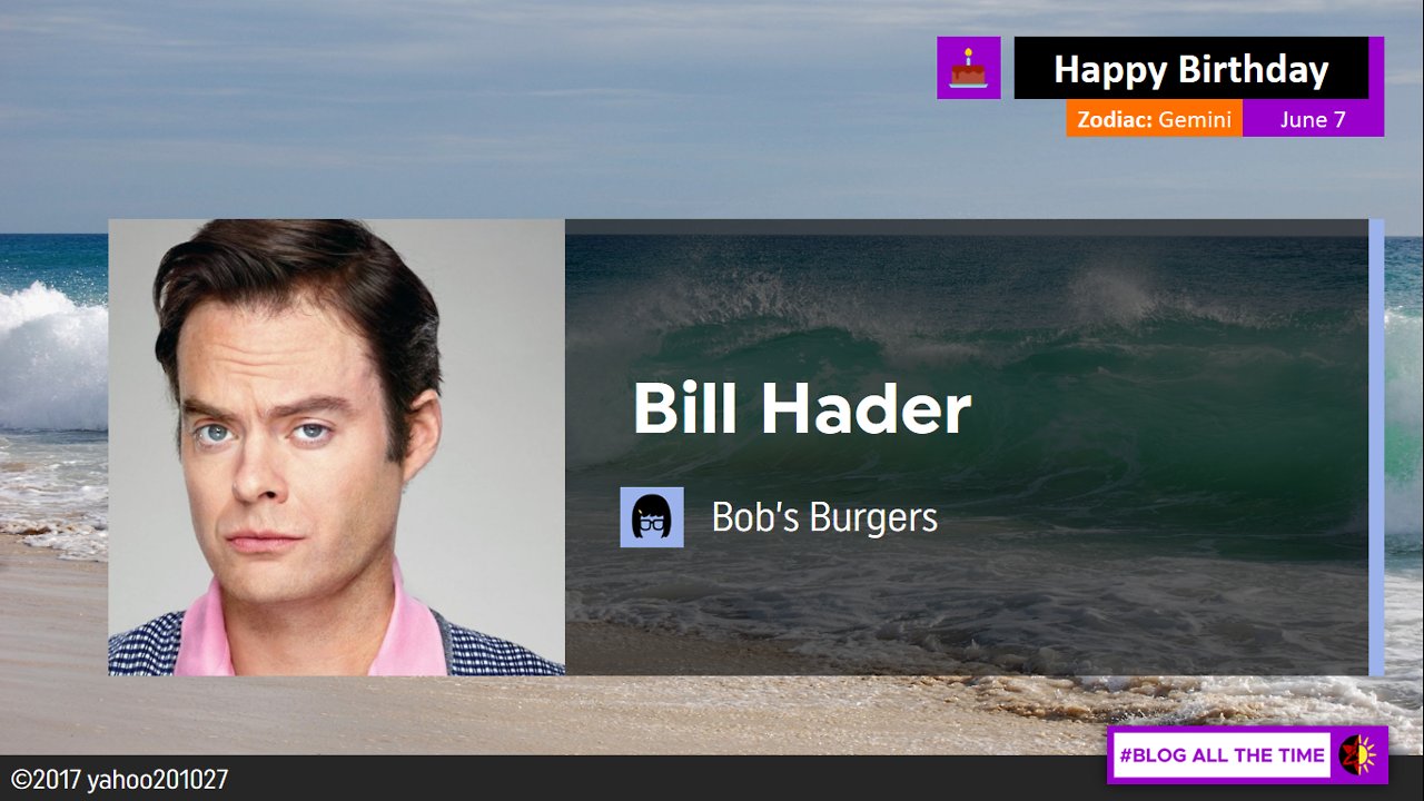 Happy Birthday to the Voice of Mickey from Bob\s Burgers, Bill Hader.   