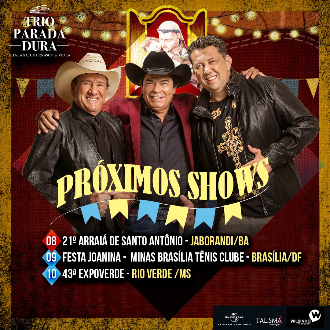 otrioparadadura's tweet photo. Amanhã vamos fazer a festa lá no 21º Arraiá de Santo Antônio em #Jaborandi - BA! Vem tomar quentão com nóis!! 🎶💥🌽🍺 #TrioParadaDura https://t.co/V7qVibde3m