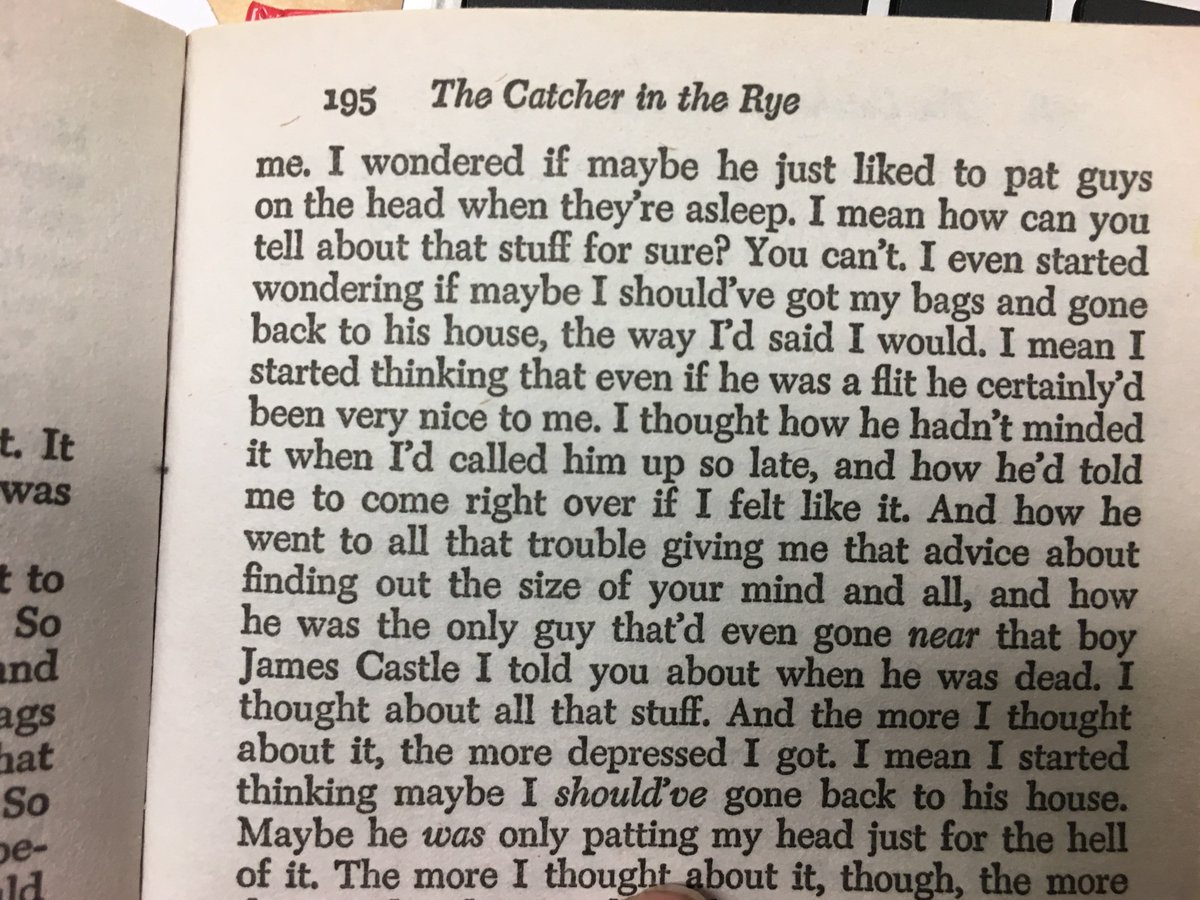 jle_fvhs's tweet photo. A5: I do not think Mr. Antolini was perverty because Holden even said maybe he was wrong about him being perverty.  #zrye4 https://t.co/49I7mUsCSJ