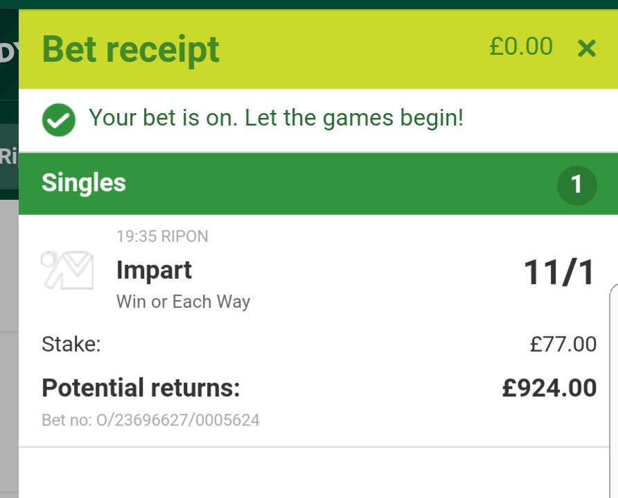 LADS I've only gone & Smashed an 11/1 Winner 🤗 🌟🎖😁
I'm absolutely Buzzing @MissBlogger007 Dinner is on me babe x
#GwaannYaBoyo #IveDoneIt