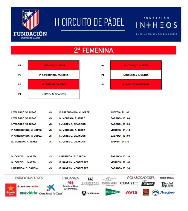 Club_Monteverde's tweet photo. II Circuito de Padel Fundación Atlético de Madrid en @Club_Monteverde Categorías Femeninas. @MetodikaEventos vamos a por ello!! https://t.co/RL7mh9goPY