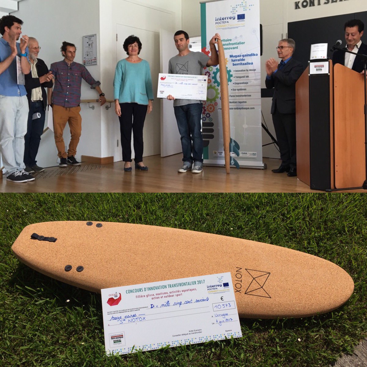 NOTOX lauréat ✌️du concours innovation transfrontalier #paysbasque. Brevet #korko financé !... à nous l'international ! 🌍♻️🌊🐼🏄 #FrenchTech