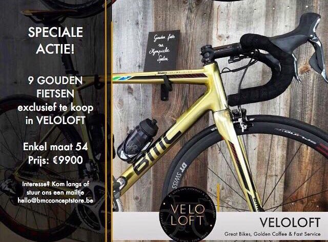 GregVanAvermaet's tweet photo. The coolest bike out there,now available @VeloLoft! contact @RikVerbrugghe or email hello@bmcconceptstore.be #ride_bmc #9pieces #Rio2016 https://t.co/L2N8LV7o7J