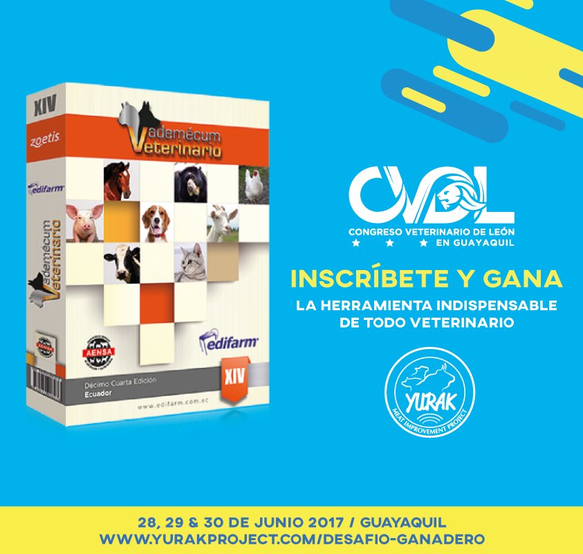 yurakproject's tweet photo. ¡Sorteamos la XIV Edición del Vademécum Veterinario! Inscríbete en el #DesafioGanadero por nuestros canales y participa. + Info 0968749497 https://t.co/zkV74dzbsb