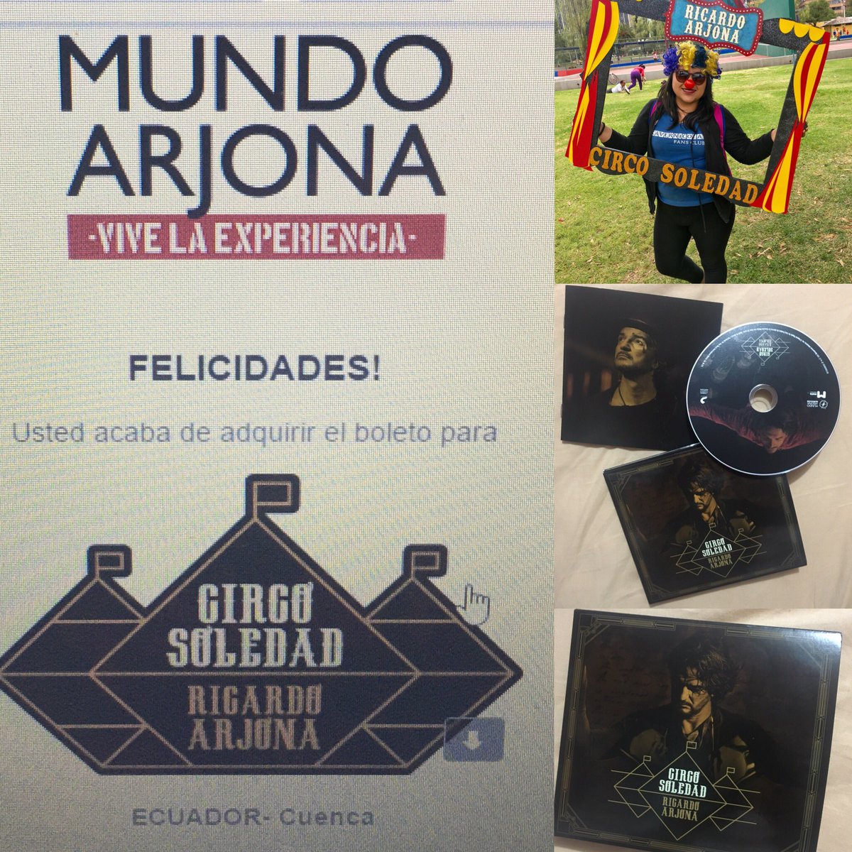 Sy_LoRe's tweet photo. Cuenca ahí te vamos! @CavernicolasEC @Ricardo_Arjona @INFOMUNDOARJONA 🎪🤹🏼‍♀️🎟🎭 contando los días 😁👍🏽😜#CircoSoledadLaGira #Cuenca #Ecuador https://t.co/EA8qy9rCtS