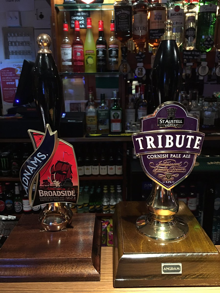 eaglemaidstone's tweet photo. On at the moment, Broadside for fans of a darker ale and Tribute going a lot better than Doom bar. @Adnams @StAustellBrew https://t.co/ORy0UijOp0