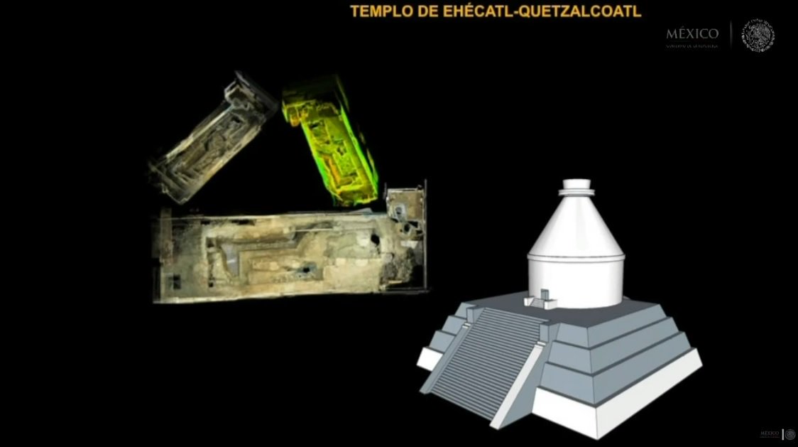INAHmx's tweet photo. Según fuentes históricas, el Templo de Ehécatl estaba enfrente del adoratorio de Tláloc. Las excavaciones arqueológicas lo confirmaron. https://t.co/NaGEZQYRgX