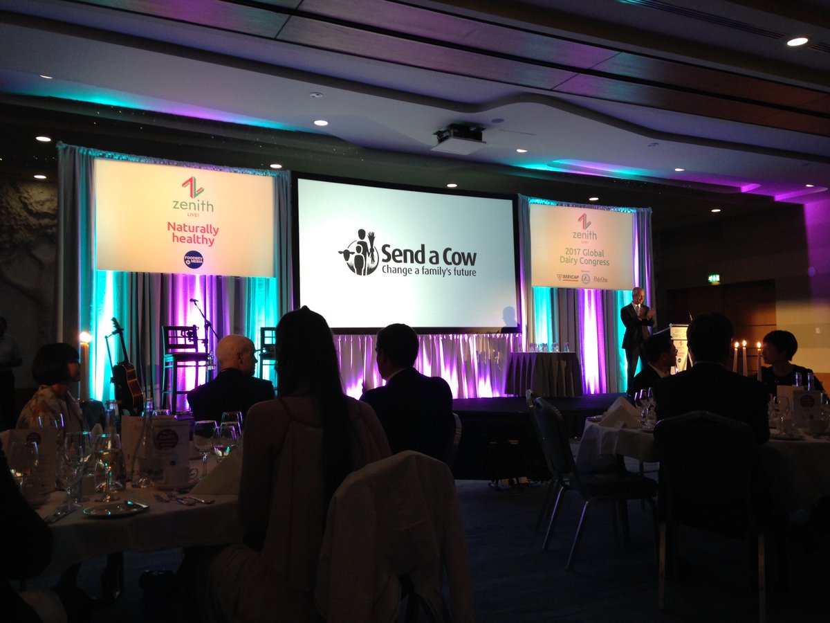 ZoeFoodBev's tweet photo. #wdia17 winners will be announed in an hour at Zenith's Global Dairy Congress. Introducing #dairy CSR initiative, @SendaCow  @FoodBev https://t.co/SIBiv3lywa
