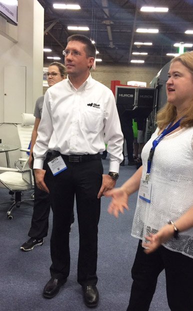 elliottmatsuura's tweet photo. Phillip Lounsbury and Andrea Kerschl discussing #Zeiss with a customer today at the #WMTS #wmts2017 show https://t.co/ynmlHeafaS