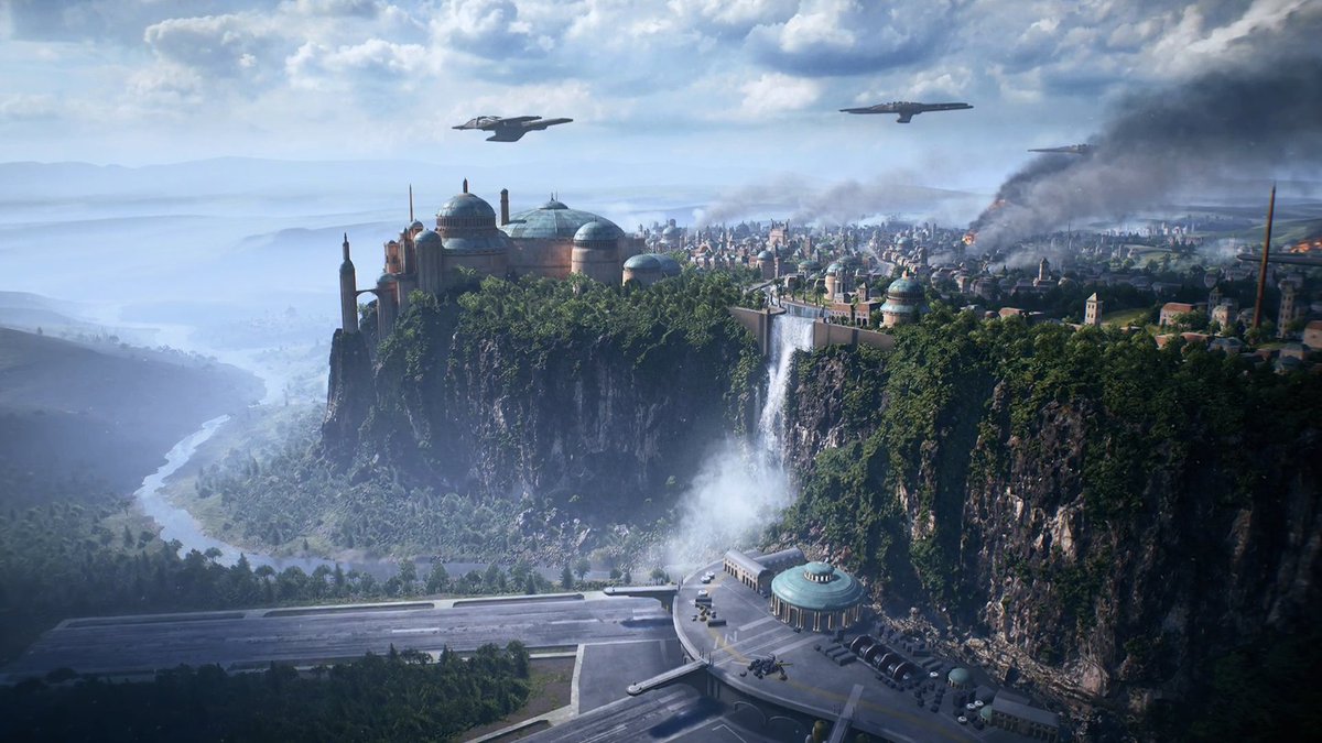 MrProWestie's tweet photo. First shot of Theed in #Battlefront2... Frostbite never seems to disappoint! 😎👌 https://t.co/ipaB16gEr2