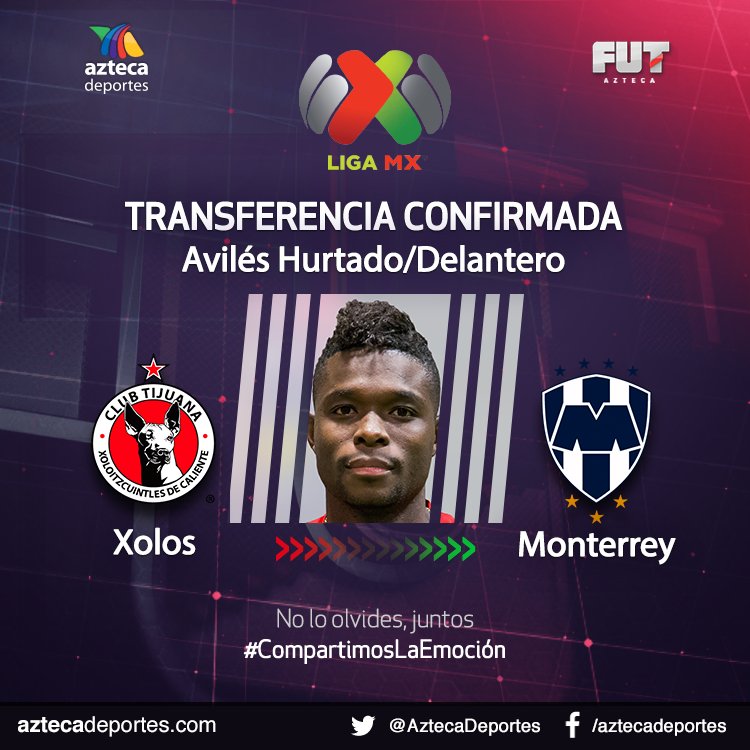 AztecaDeportes's tweet image. #DraftMX2017 
¡Avilés Hurtado llega a Monterrey! ⚽️🇲🇽