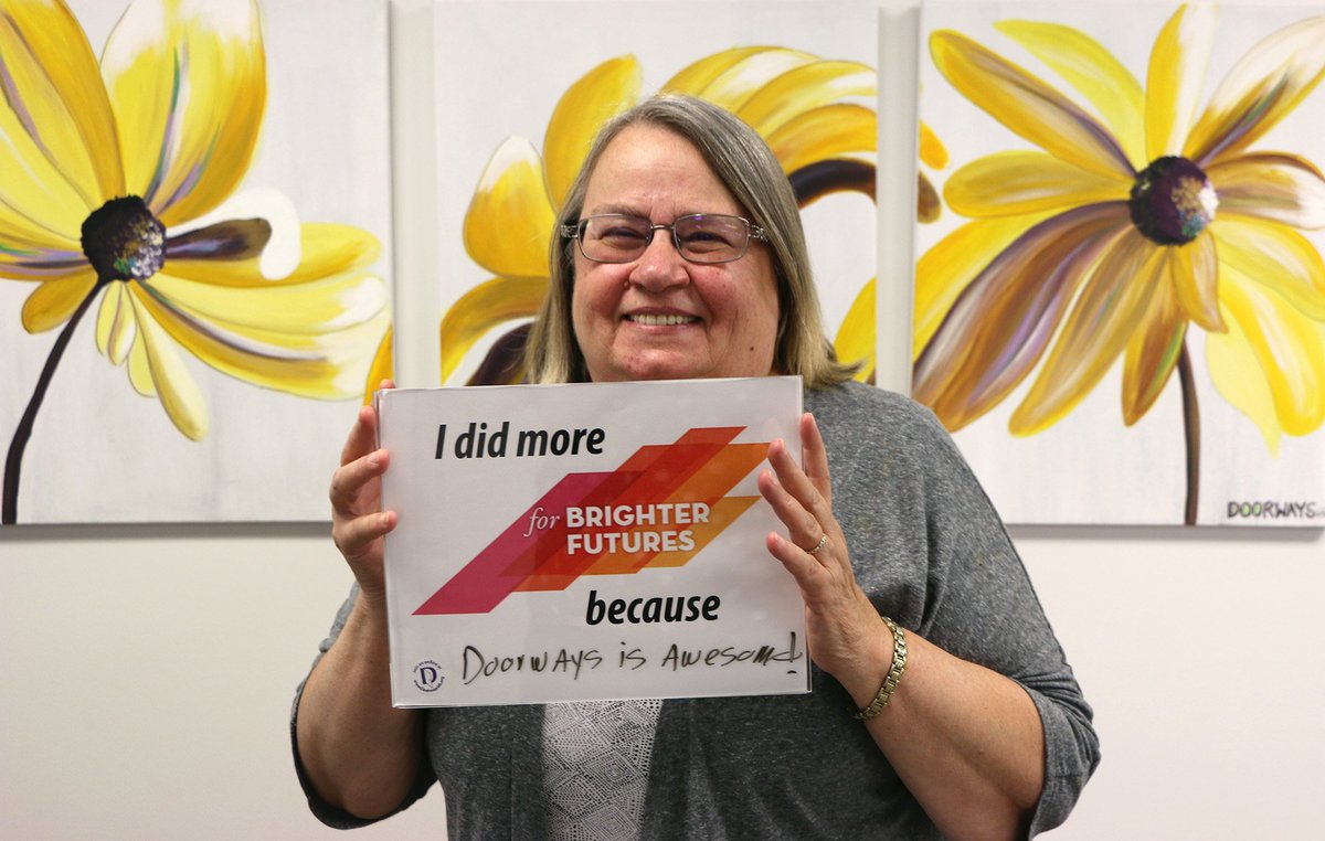Huge thanks to our FIRST #DoMore24 donor, Lila, who's been supporting Doorways for 30+ years! Thank you for doing more #forBrighterFutures!