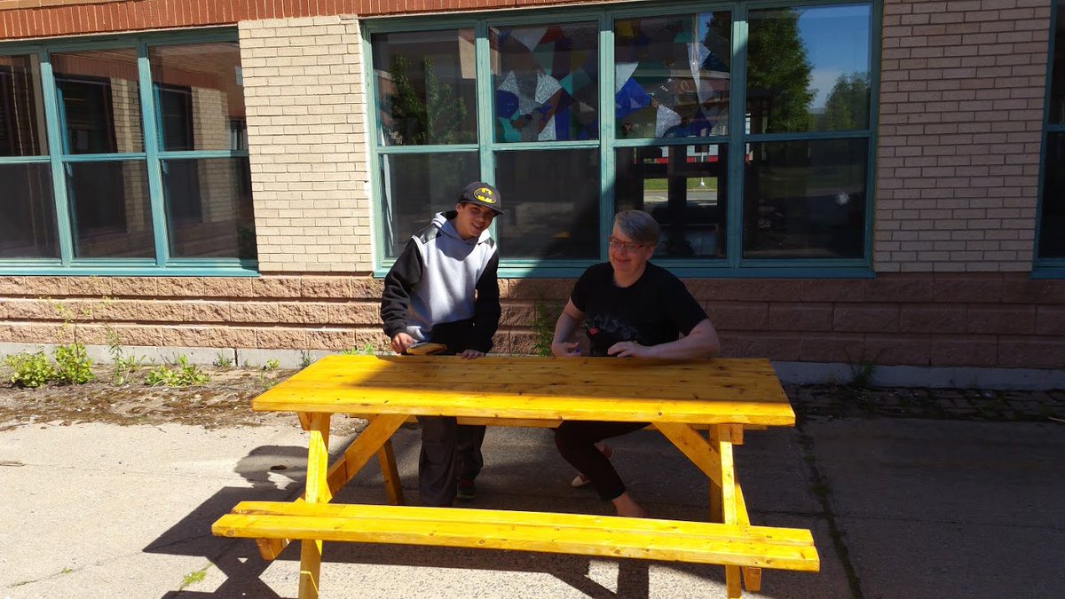 Picnic tables by DC! Students at BDS now have a great place to sit in the sun in the garden! Thanks DC!