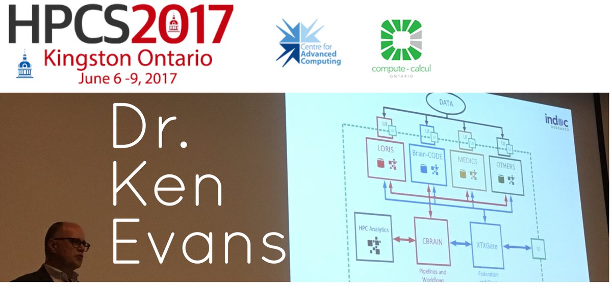 HPCSCANADA's tweet photo. Dr.Ken Evans talks about the challenge &amp; opportunity of sharing brain data via @OntarioBrain #barincode #HPCScan17 https://t.co/IAKBTQU5pF