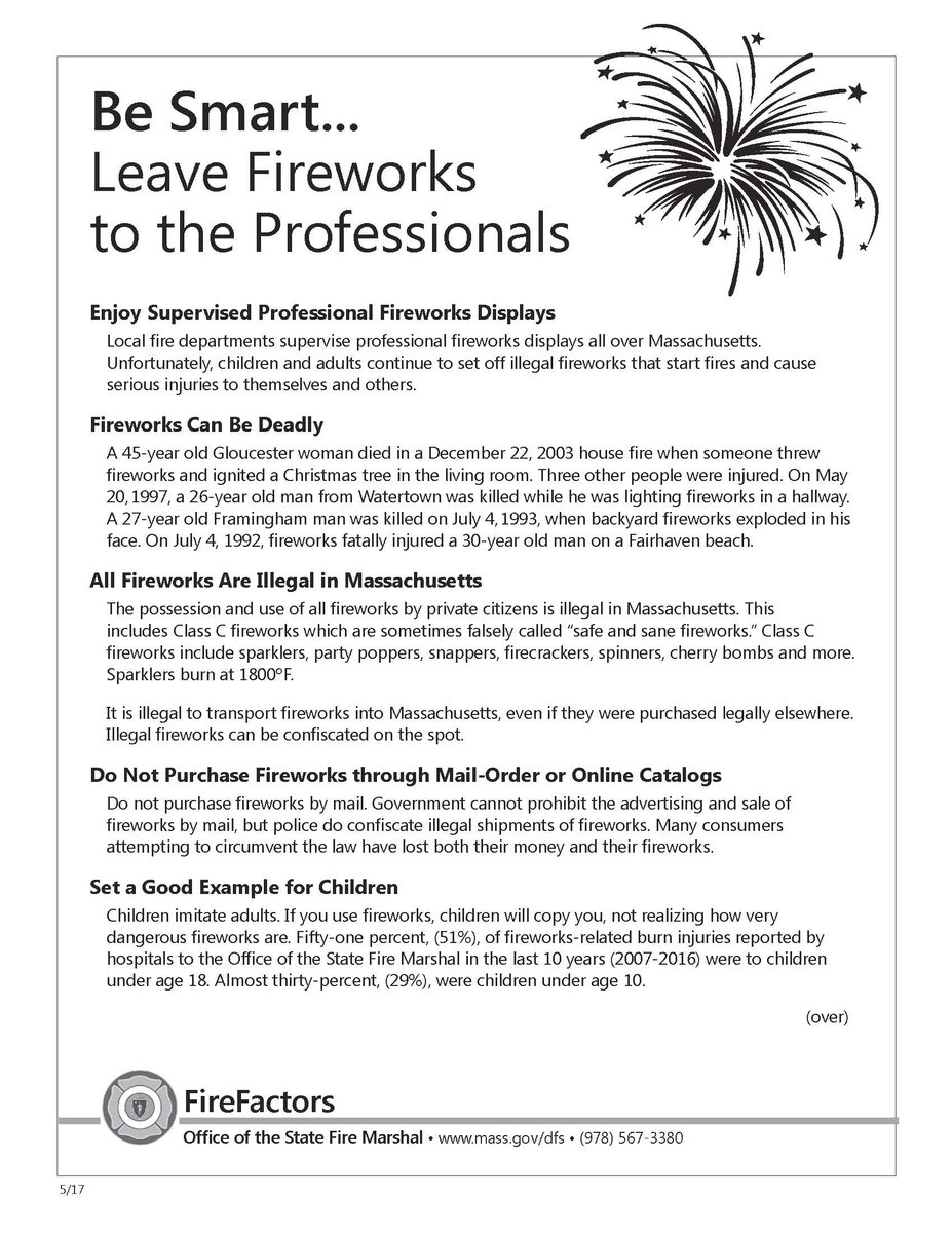 MassDFS's tweet image. Fire Educators: Download the DFS #FireFactor on #Fireworks. Leave Fireworks to the Pros. ow.ly/1rQ230cnfY4 .