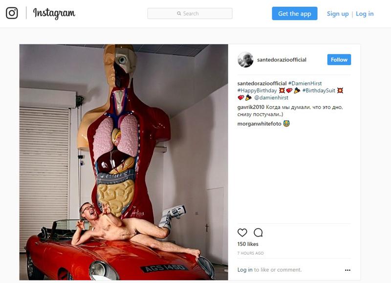 Artist Sante D\Orazio posts Happy Birthday to Damien Hurst - June 7 | Damien Hirst  