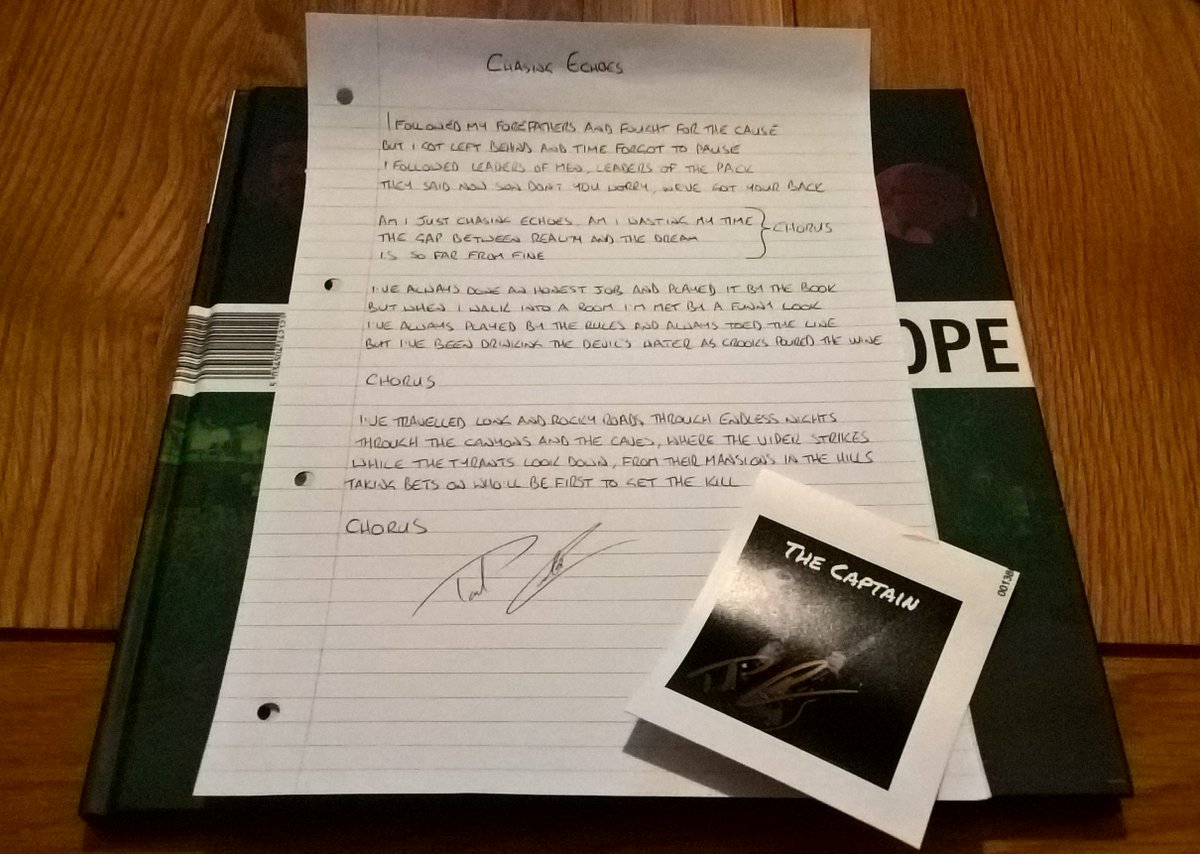 TheWaywardScots's tweet photo. .@PaulCarella COMPETITION
1st Prize: Hand written autographed copy of the lyrics to ChasingEchoes
2nd Prize: Autographed #TheCaptain sticker https://t.co/sHxmwknLLr