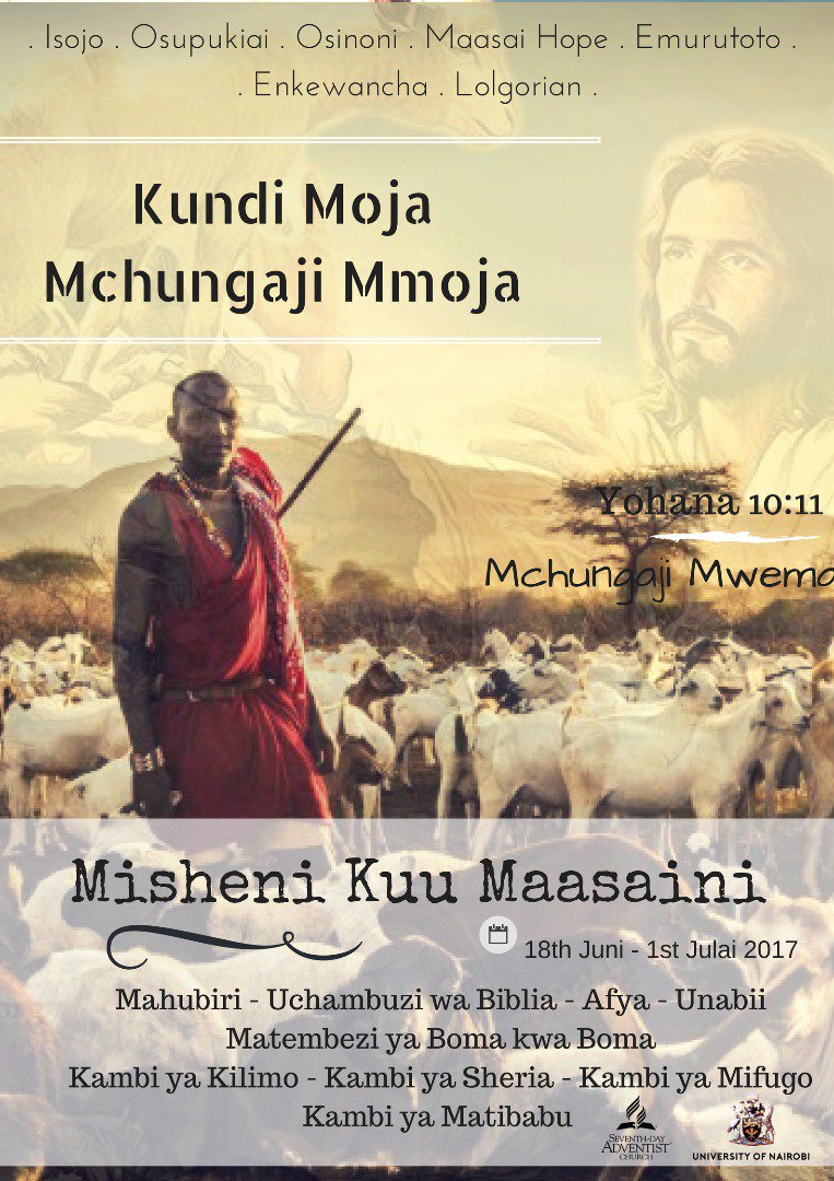 UoNSDAChurch's tweet photo. SOMETHING BIG LOADING: MISHENI KUU MASAINI #UONSDA

18TH JUNE MARK THAT DATE https://t.co/oZRy4mZbB4
