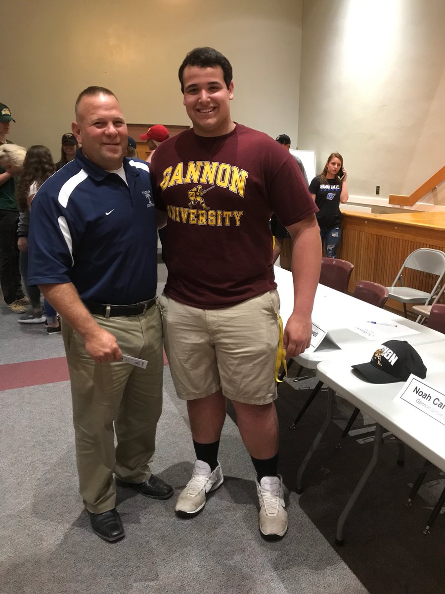 WTTitanFootball's tweet photo. Noah Cardella at the Webster signing day.  Good luck at Gannon University Noah https://t.co/NNshull0f2