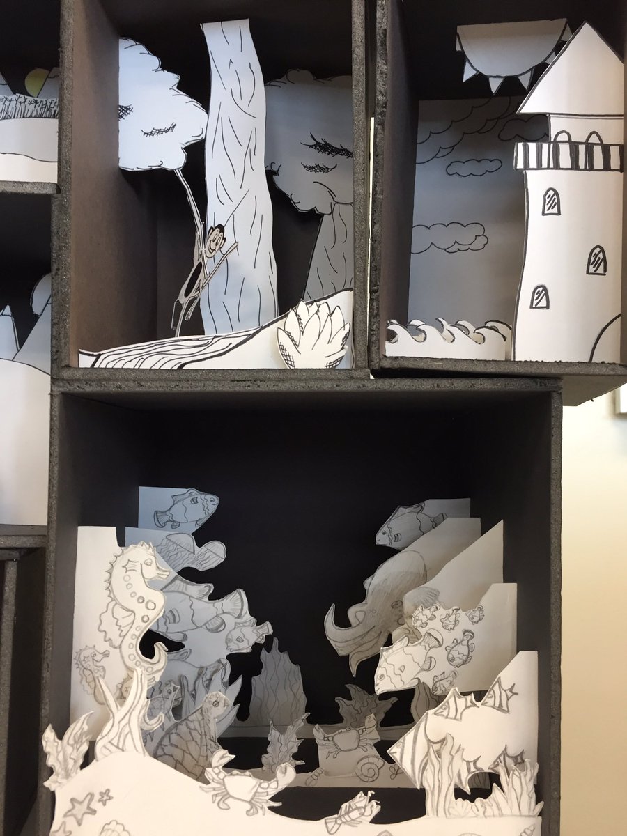 VictoriaKarmali's tweet photo. Depth Box Drawings...fantastical and surrealist by Art 9 #draw #makeart #wearechinook @ChinookCoyotes @LethSD51 https://t.co/2Nsg2wAWSk