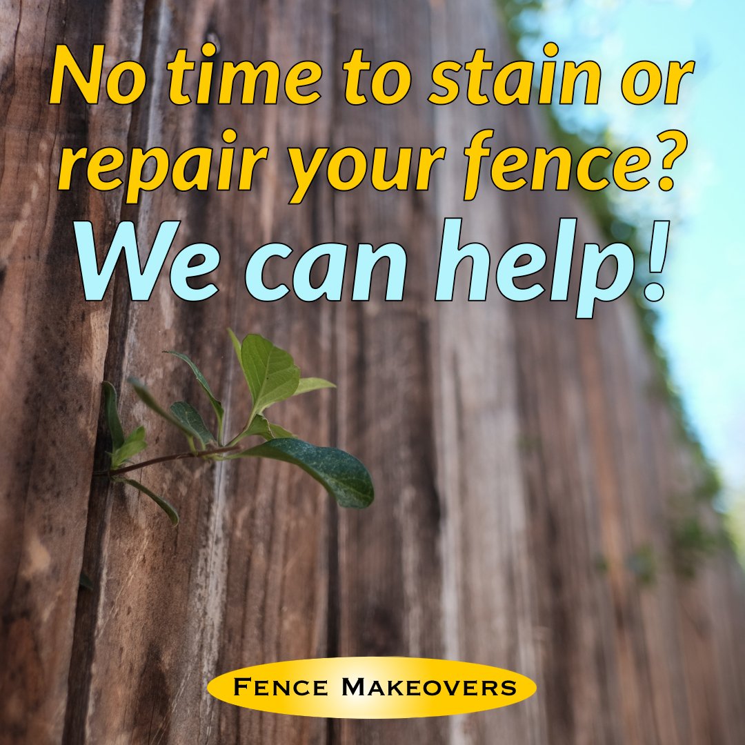 FenceMakeovers's tweet photo. No #time to #repair or #stain your fence? We can help! https://t.co/1K4tJA3Nb0 #fencemakeover #likenew https://t.co/mTUotxUh9G