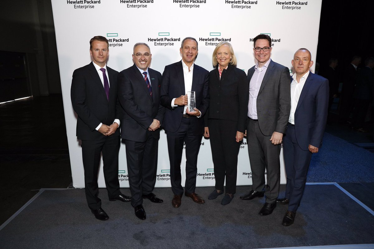 HPE Global Distributor of the year award handover ceremony with #ALSO, Meg and Antonio. Congratulations again and great job.