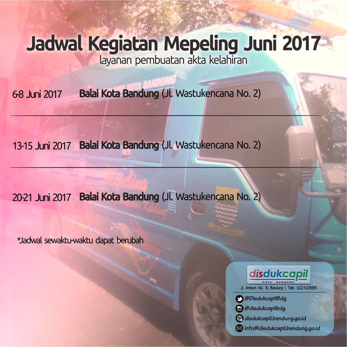 Jadwal Mepeling Bulan Juni 2017. Cc: <a href="/PRFMnews/">Radio PRFM</a> <a href="/infobdg/">BANDUNG ᮘᮔ᮪ᮓᮥᮀ</a> <a href="/infobandung/">infobandung</a>