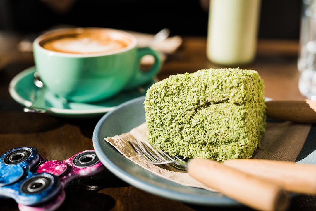 Matcha Lamington Cafe Kentaro Surry Hills #sydney. A sublime twist on an old favourite! #foodie cocoandvine.com/cafes/sydney-b…