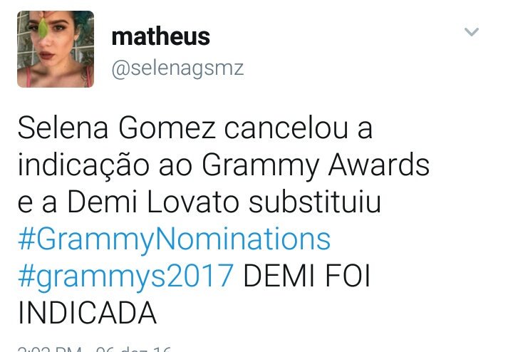 selenatorslixos's tweet photo. . @selenagsmz Demi não só roubou a indicação como fez o melhor álbum de 2015 Selena sonha https://t.co/tTdV8QIedf