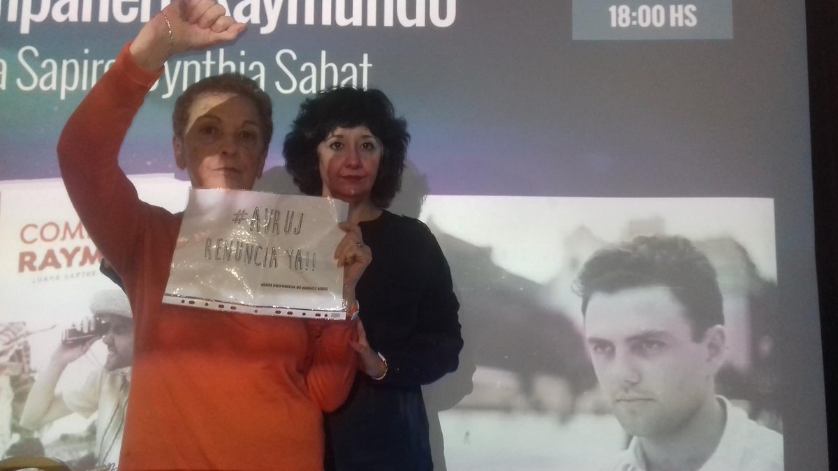 sabaticacyn's tweet photo. Juana Sapire y @cynsabat,autoras de #CompañeroRaymundo, dicen #AvrujRenunciaYa @RevSudestada https://t.co/Hioro0RpiS
