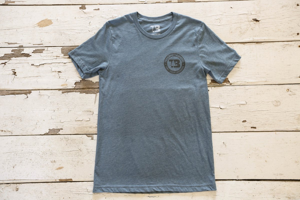 Summer is here &amp; these light weight "Tonal Badge" tees are selling fast! Available in 'Army' &amp; 'Heather Slate' at TreeBrotherhood.com