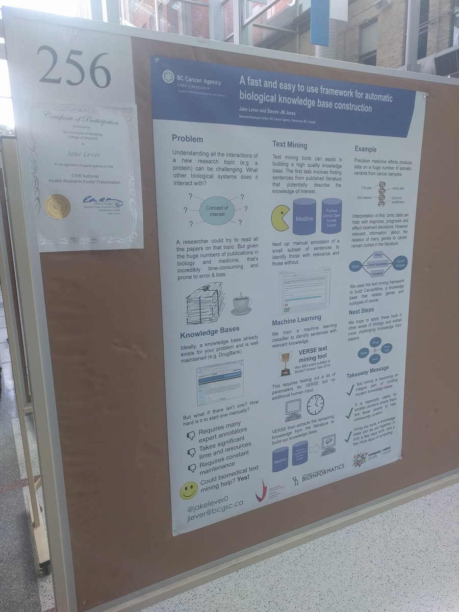 jakelever0's tweet image. Great talking about my #BioNLP research at the #CSHRF today! Plus visited @CanadianMint which was really neat
