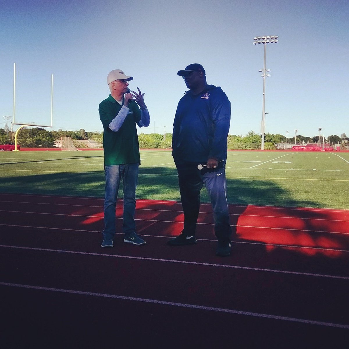 EvenFieldOrg's tweet image. .@ChuckWilson_EF interviewing Harold Shaw at @NEPAC's #FootballForYou in New Bedford.